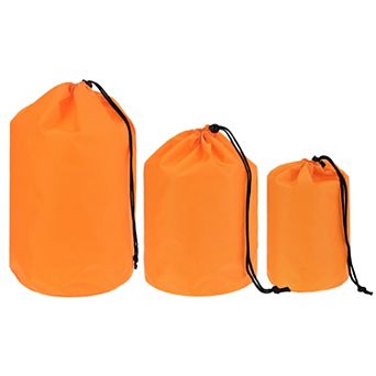 3 Pack Drawstring Ditty Storage Bags with Toggle Cinch Closure, Portable Lightweight Outdoor Pouches