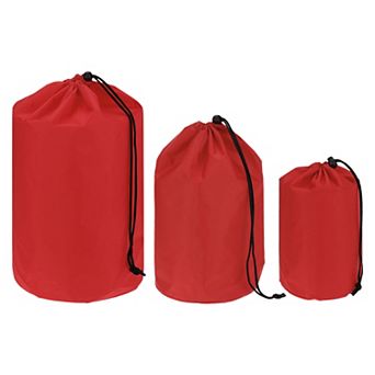 3 Pack Drawstring Ditty Storage Bags with Toggle Cinch Closure, Portable Lightweight Outdoor Pouches