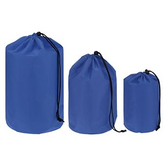 3 Pack Drawstring Ditty Storage Bags with Toggle Cinch Closure, Portable Lightweight Outdoor Pouches