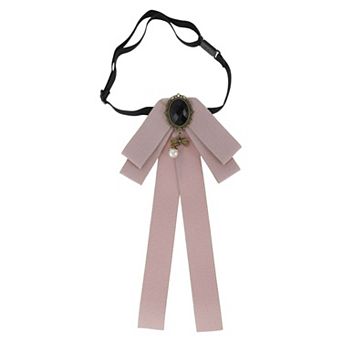 1 pc Women Adjustable Vintage Pre-Tied Bow Tie Brooch Pin