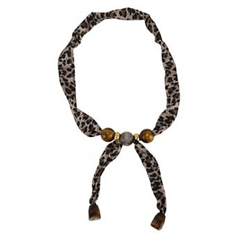 Leopard Collarbone Necklace Brown 1 pc