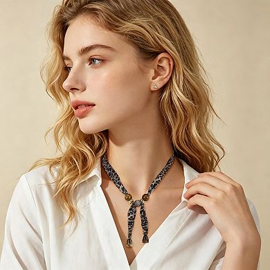 Leopard Collarbone Necklace Brown 1Pc