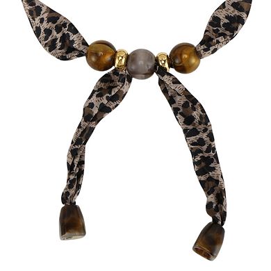 Leopard Collarbone Necklace Brown 1Pc