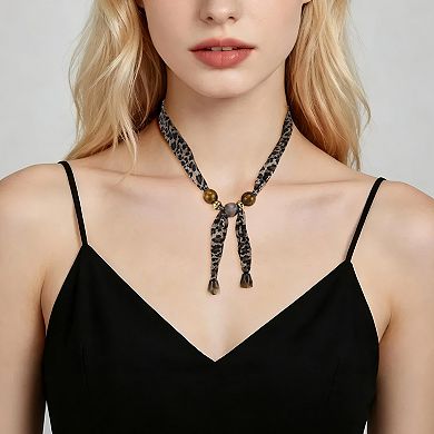 Leopard Collarbone Necklace Brown 1Pc