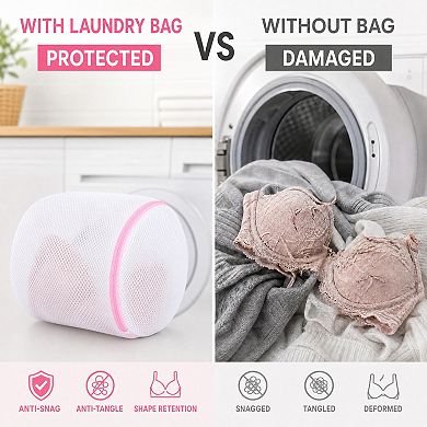 3 Pcs Mesh Laundry Bags, Durable Zipper Closure Laundry Bag for Delicates, Protect Garments Mesh Bag