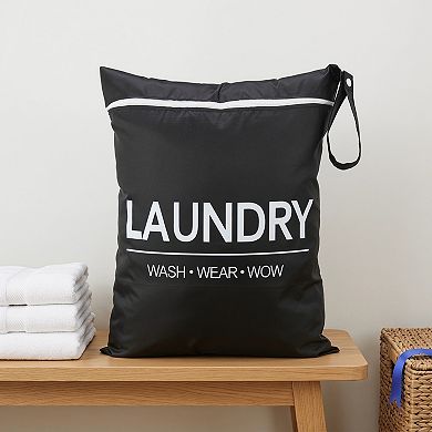 2 Pack Oxford Cloth Zipper Travel Laundry Bag, Lightweight Mesh Dirty Clothes Hamper Washable
