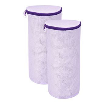2 Pack Polyester Cylinder Shoe Bag for Washing Machine, Non-Slip Padded Wash Bag for Sneaker Cleaner