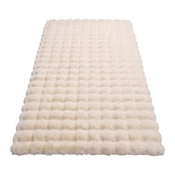 35"x24" Geometric Bath Mat, Soft Absorbent Shaggy Area Rug, Non-Slip Boho Plush Carpet for Bathroom