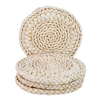 Round Placemats Set of 4 Woven Placemats for Dining Table Decor Indoor Wipeable Kitchen Table Mat