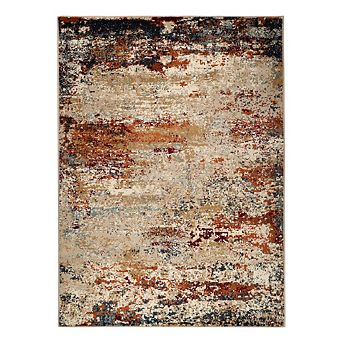 HomeRoots Rectangle Abstract Polypropylene Area Rug