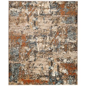 HomeRoots Rectangle Abstract Polypropylene Area Rug