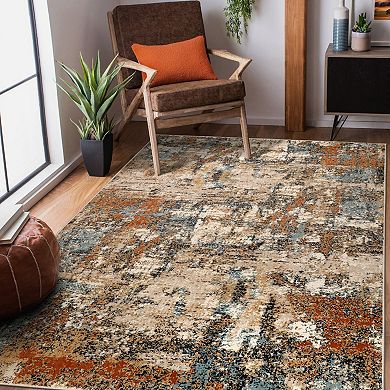 HomeRoots Rectangle Abstract Polypropylene Area Rug