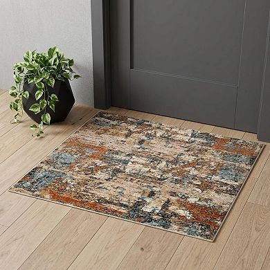 HomeRoots Rectangle Abstract Polypropylene Area Rug