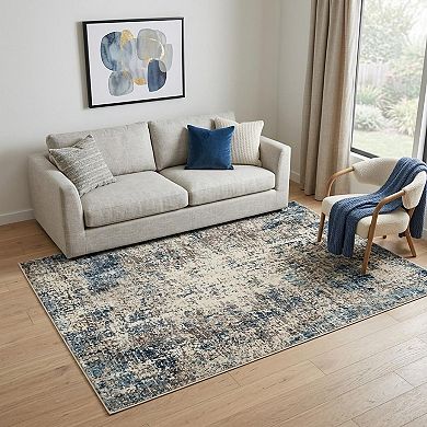 HomeRoots Rectangle Abstract Polypropylene Area Rug