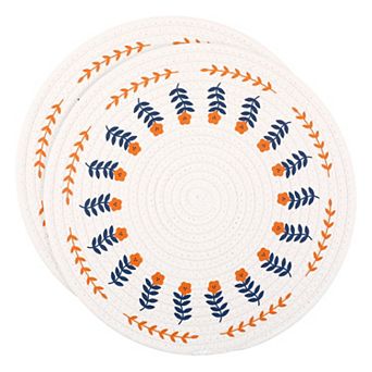 Round Pot Holders Heat Resistant Trivets Non Slip Hot Pads 2 pc 11.8in