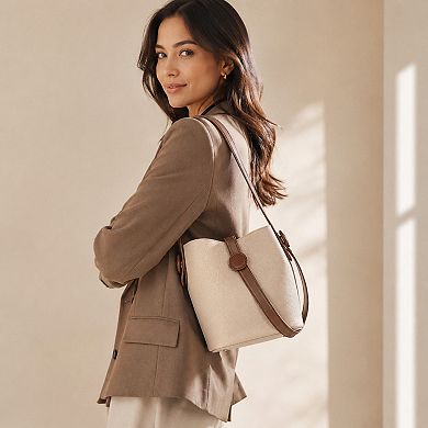 Bucket Crossbody Bag with Top Handle Adjustable Strap and Pebbled Texture