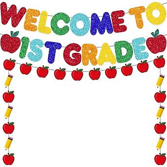Welcome to 1st Grade Banner, Glitter Classroom Garland Decor