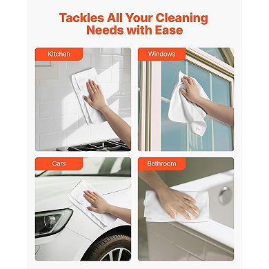 YIORTWO 50 Pack Microfiber Cleaning Cloths 12 x 12 inch Lint Free Cleaning Towels