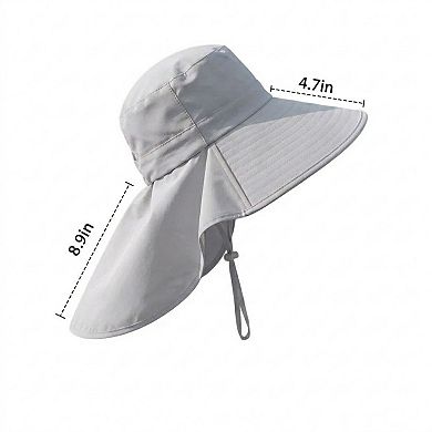 Women's Wide Brim Sun Hat with Neck Flap Breathable Mesh Panel and Lightweight Outdoor Design