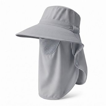Women's Wide Brim Sun Hat with Neck Flap Breathable Mesh Panel and Lightweight Outdoor Design