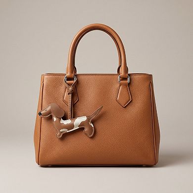 Dachshund Wiener Dog Bag Charm with Faux Leather Loop Strap
