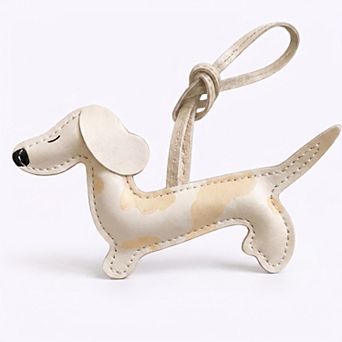 Dachshund Wiener Dog Bag Charm with Faux Leather Loop Strap