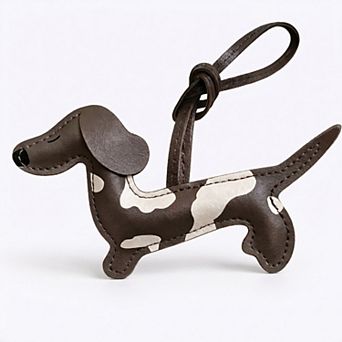 Dachshund Wiener Dog Bag Charm with Faux Leather Loop Strap
