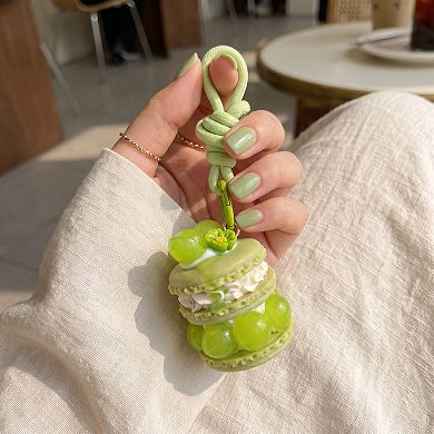 Womens Bag Charm with Hanging Loop and Decorative Dessert Accent