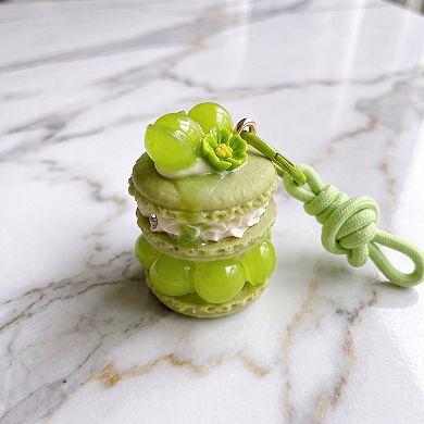 Womens Bag Charm with Hanging Loop and Decorative Dessert Accent