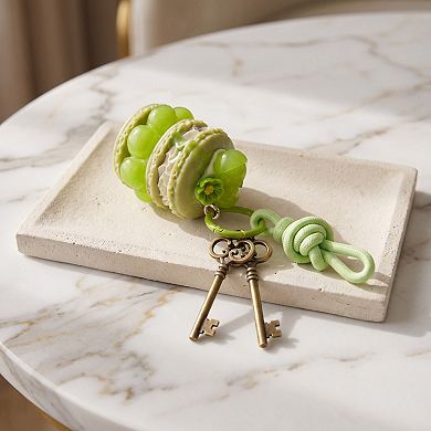 Womens Bag Charm with Hanging Loop and Decorative Dessert Accent