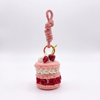 Womens Bag Charm with Hanging Loop and Decorative Dessert Accent