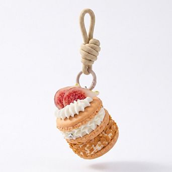Womens Bag Charm with Hanging Loop and Decorative Dessert Accent