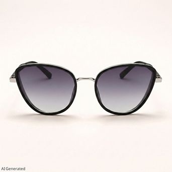 Women's Oversized Square Sunglasses with Gradient Lenses Metal Bridge and Translucent Frame