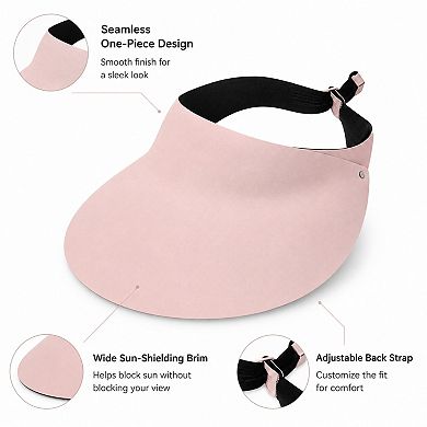 Women's Foldable Packable Wide Brim Sun Visor Hat with Roll Up Travel Design