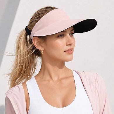 Women's Foldable Packable Wide Brim Sun Visor Hat with Roll Up Travel Design