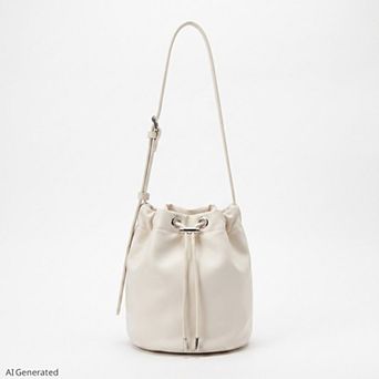 Women's Drawstring Bucket Crossbody Bag with Adjustable Shoulder Strap