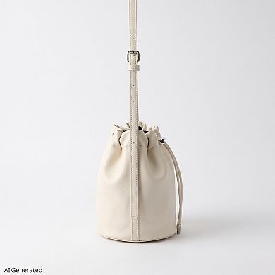 Women's Drawstring Bucket Crossbody Bag with Adjustable Shoulder Strap