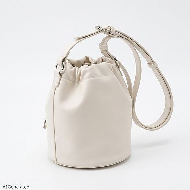 Women's Drawstring Bucket Crossbody Bag with Adjustable Shoulder Strap