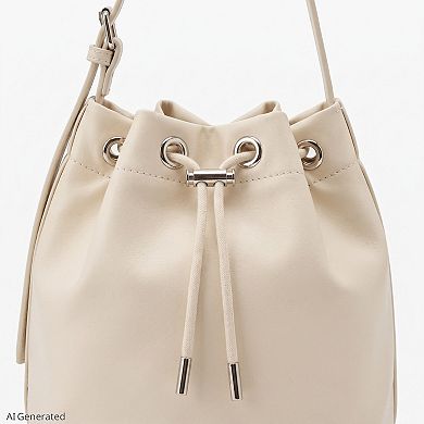 Women's Drawstring Bucket Crossbody Bag with Adjustable Shoulder Strap
