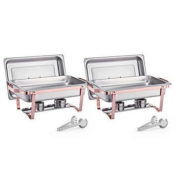 YIORTWO 2 Pack 8-qt Stainless Steel Chafing Dish Buffet Set Full Size