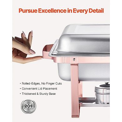 YIORTWO 2 Pack 8 Qt Stainless Steel Chafing Dish Buffet Set Full Size