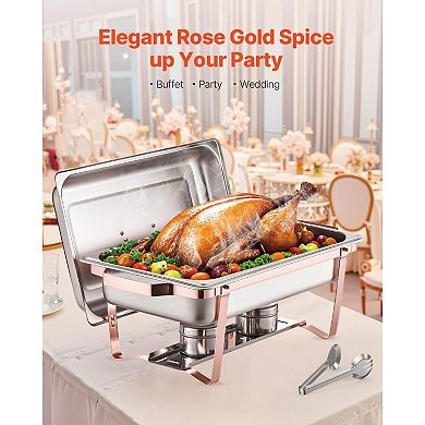 YIORTWO 2 Pack 8 Qt Stainless Steel Chafing Dish Buffet Set Full Size