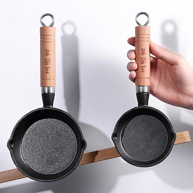 YIORTWO 4.3 Inch Cast Iron Melting Pot Sauce Pan with Pour Spouts