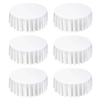 YIORTWO 6 Pack Round Tablecloths 120 Inch Reusable Polyester Table Covers