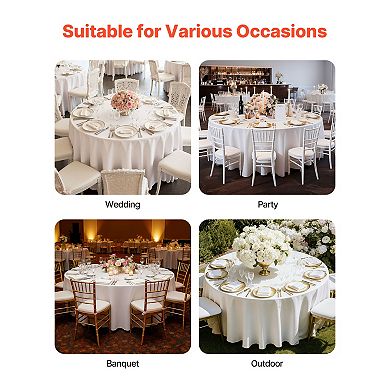 YIORTWO 6 Pack Round Tablecloths 120 Inch Reusable Polyester Table Covers