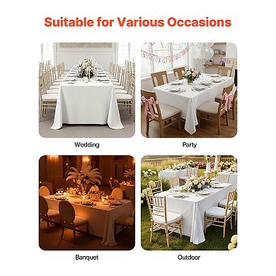 YIORTWO 6 Pack Rectangle Tablecloth Set Reusable Polyester Table Covers for Events