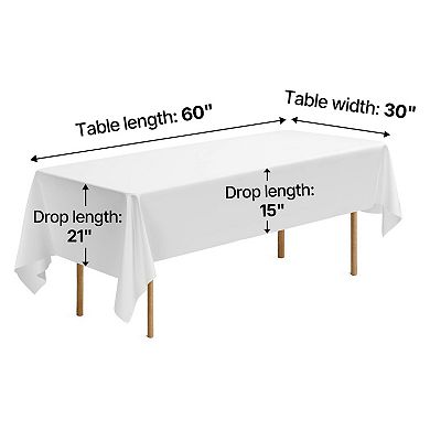 YIORTWO 6 Pack Rectangle Tablecloth Set Reusable Polyester Table Covers for Events