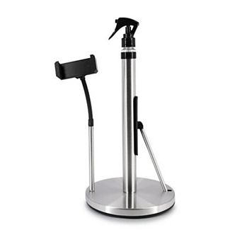 YIORTWO 3 in 1 Stainless Steel Paper Towel Holder with Phone Stand and Spray Bottle