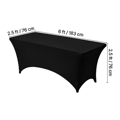 YIORTWO 3 Pack Stretch Table Covers for 6FT Rectangular Tables for Weddings Parties Banquets