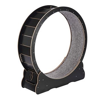 KWPZQEB 43.3" Cat Exercise Wheel, Cats Treadmill w/ Carpeted Runway & Locking Mechanism for Indoor
